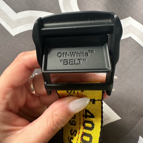OFFWHITE Classic Industrial Belt in yellow. main image 4